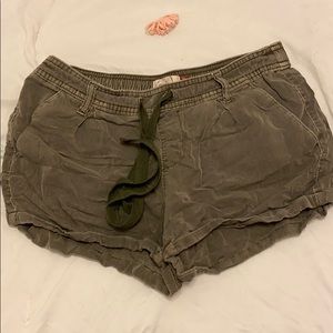 So Brand Olive Green Tie Shorts